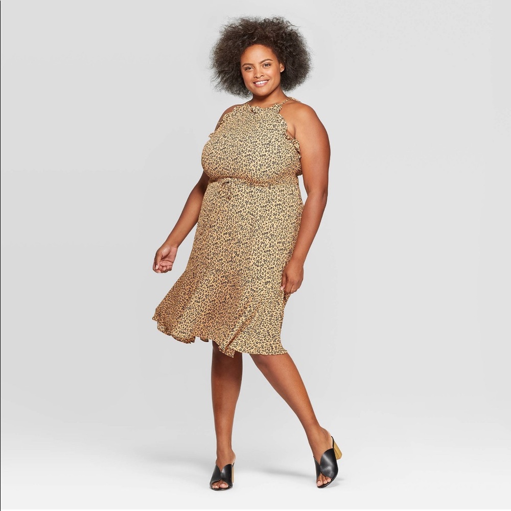 Cheetah Print Halter Neck Dress